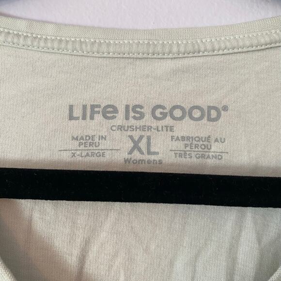 Life Is Good Snow Day Dog Gray Long Sleeve Crusher Lite Tee Women's size XL - Picture 3 of 8